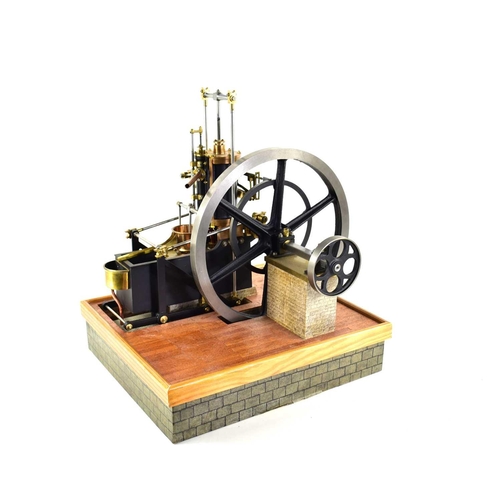 2 - A well engineered scratch built vertical driven water pump, single cylinder, flywheel driven, built ... 