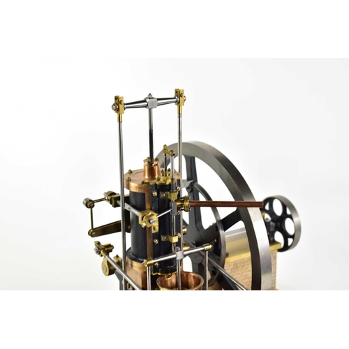 2 - A well engineered scratch built vertical driven water pump, single cylinder, flywheel driven, built ... 