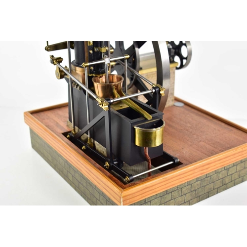 2 - A well engineered scratch built vertical driven water pump, single cylinder, flywheel driven, built ... 