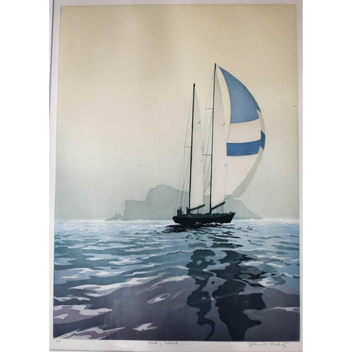 291 - Artists proof titled Sailing Home, indistinctly signed B Nulty?, 57 by 42cm.