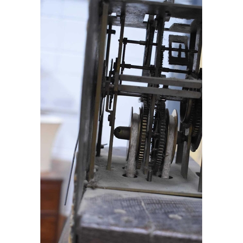 332 - A late 18th century John Edwards of Norwich oak longcase clock, the silvered dial engraved chinoiser... 