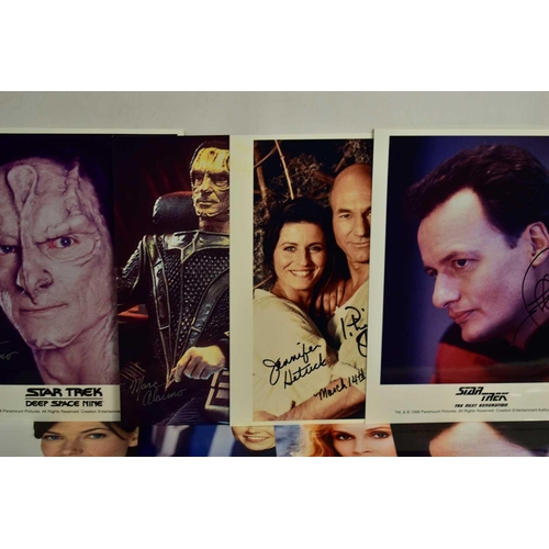 46 - Autographs: A collection of Star Trek related signed photographs to include, Jennifer Hetrick, Patri... 