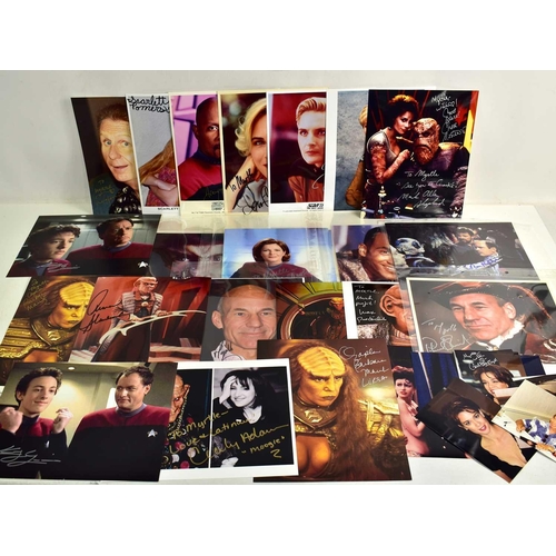 47 - Autographs: A collection of Star Trek related autographs to include Kate Mulgrew, Patrick Stewart, C... 