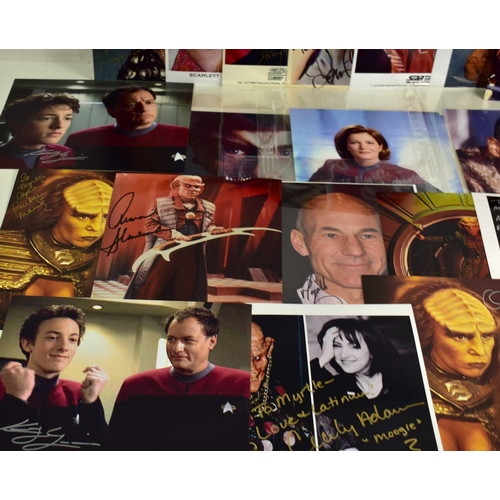 47 - Autographs: A collection of Star Trek related autographs to include Kate Mulgrew, Patrick Stewart, C... 