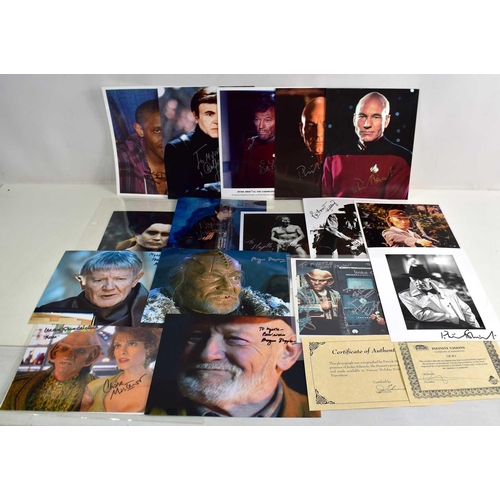 50 - Autographs: A collection of Star Trek related signed photographs to include Patrick Stewart, Nana Vi... 