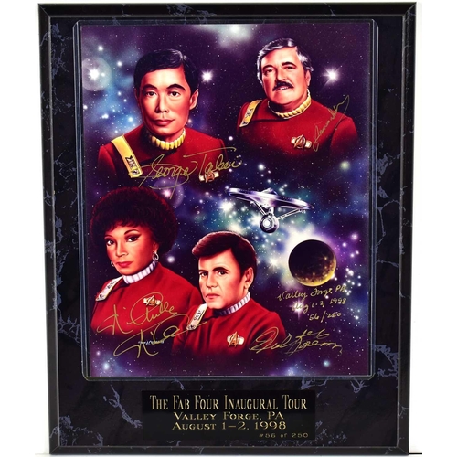 53 - Star Trek, The Fab Four Inaugural Tour limited edition plaque, signed by James Doohan 