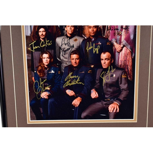 55 - Autographs: A photo of the cast rof Babylon 5 signed by Claudia Christian, Bruce Boxleitner, Jerry D... 