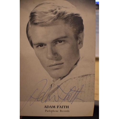 56 - Three autograph books containing the signatures of Adam Faith, Paul McCartney Vic Flick, Billy Burde... 