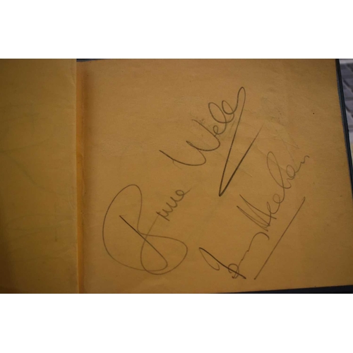 56 - Three autograph books containing the signatures of Adam Faith, Paul McCartney Vic Flick, Billy Burde... 