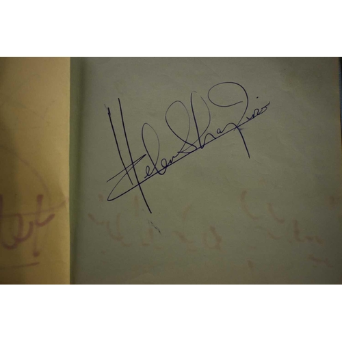 56 - Three autograph books containing the signatures of Adam Faith, Paul McCartney Vic Flick, Billy Burde... 