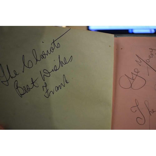 56 - Three autograph books containing the signatures of Adam Faith, Paul McCartney Vic Flick, Billy Burde... 