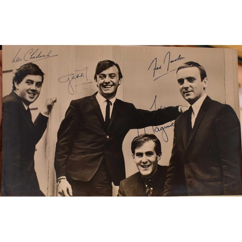 56 - Three autograph books containing the signatures of Adam Faith, Paul McCartney Vic Flick, Billy Burde... 