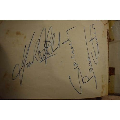 56 - Three autograph books containing the signatures of Adam Faith, Paul McCartney Vic Flick, Billy Burde... 