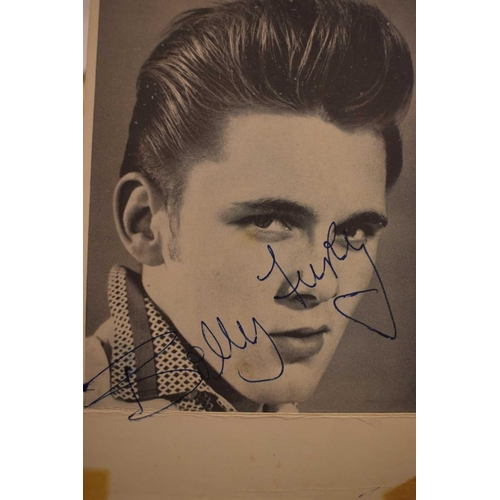 56 - Three autograph books containing the signatures of Adam Faith, Paul McCartney Vic Flick, Billy Burde... 