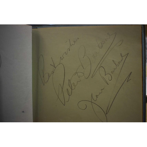 56 - Three autograph books containing the signatures of Adam Faith, Paul McCartney Vic Flick, Billy Burde... 