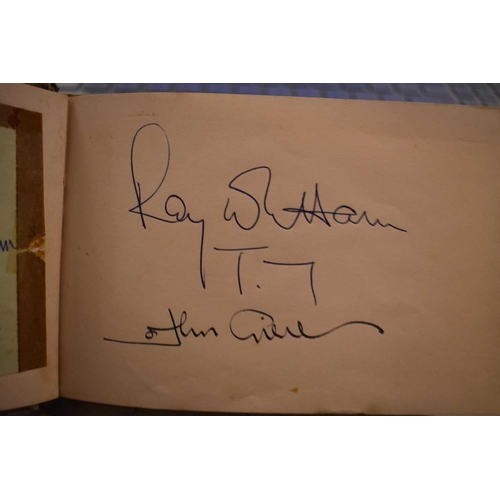 56 - Three autograph books containing the signatures of Adam Faith, Paul McCartney Vic Flick, Billy Burde... 