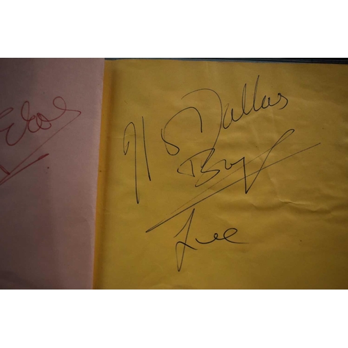 56 - Three autograph books containing the signatures of Adam Faith, Paul McCartney Vic Flick, Billy Burde... 