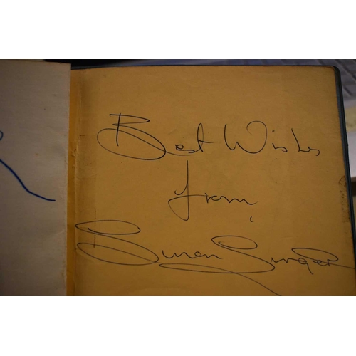 56 - Three autograph books containing the signatures of Adam Faith, Paul McCartney Vic Flick, Billy Burde... 