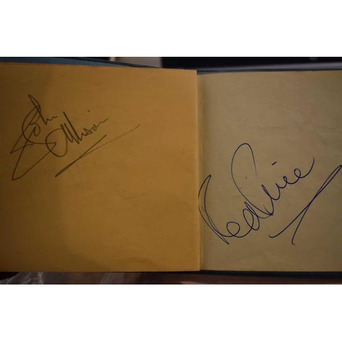 56 - Three autograph books containing the signatures of Adam Faith, Paul McCartney Vic Flick, Billy Burde... 