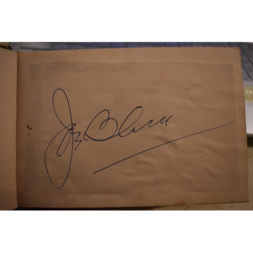 56 - Three autograph books containing the signatures of Adam Faith, Paul McCartney Vic Flick, Billy Burde... 