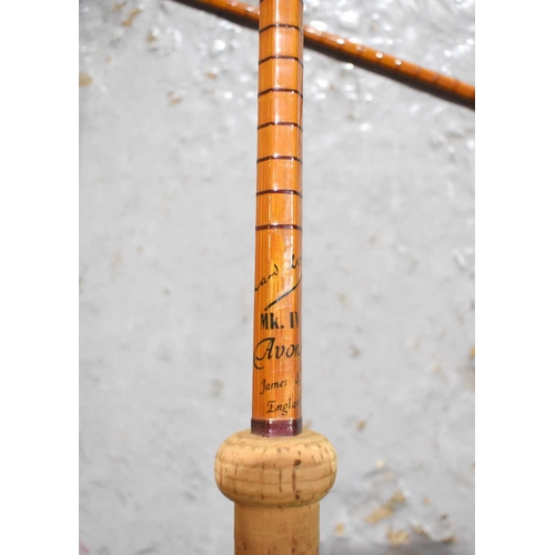 66 - A B.James & Sons Richard Walker mk. IV Avon split cane two-piece fishing rod, 10'2