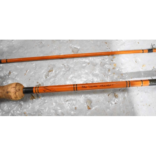 69 - A selection of split cane fishing rods by Norman Woodward to include The Avon Master (10'1