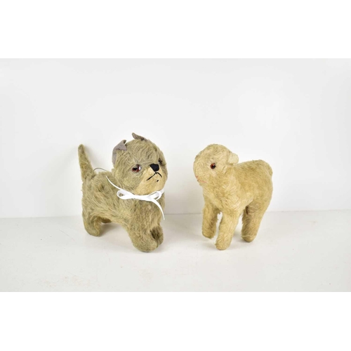 9 - A vintage excelsior filled cat and dog soft toy.