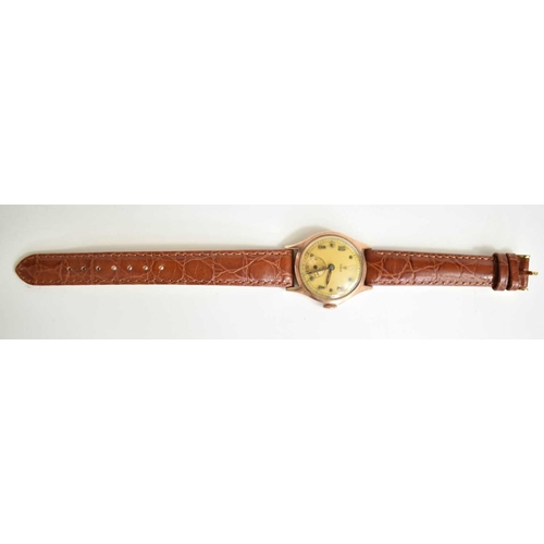 350 - A 9ct gold Tudor wristwatch, with an Arabic dial, subsidiary seconds dial, and a later leather strap... 