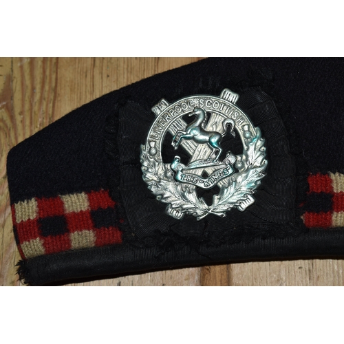 136 - A vintage / possibly wartime Romanes & Paterson Glengarry hat with a Liverpool Scottish regiment cap... 