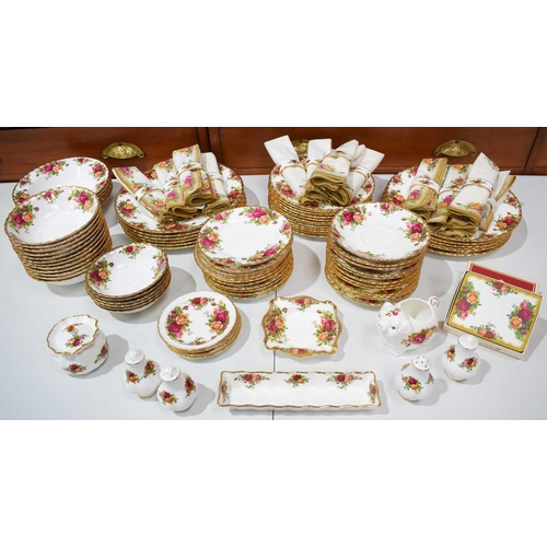 300 - A substantial Royal Albert Old Country Roses tea and dinner service, to include: 12 dinner plates, 1... 