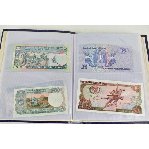 320 - A group of banknotes to include fifty trillion Zimbabwe dollars, Central Bank of Iraq 250 dollars, I... 