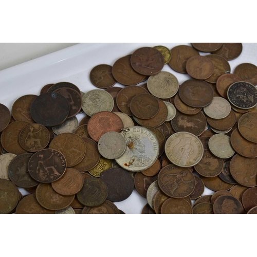 324 - A large selection of coins, George III and later to include some silver.