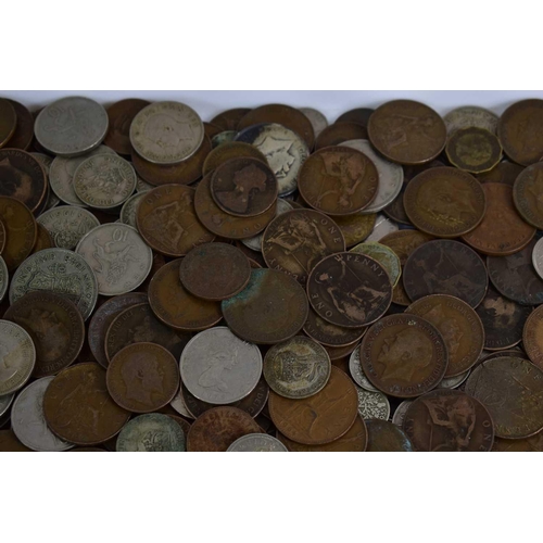 324 - A large selection of coins, George III and later to include some silver.