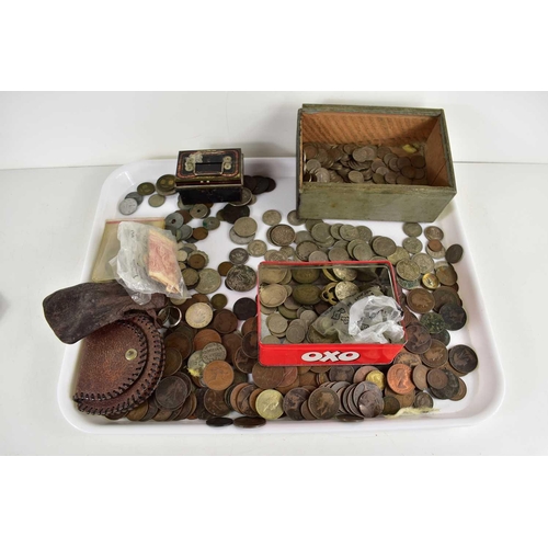 325 - A collection of George III and later coinage, to include some silver halfcrowns and threepences.