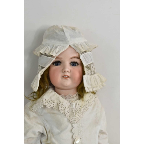 108 - An Armand Marseille German porcelain bisque head doll, composition articulated limbs and body, A14M ... 