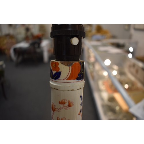 259 - A group of lamp bases, to include a large baluster form Chinese polychrome lamp base, together with ... 