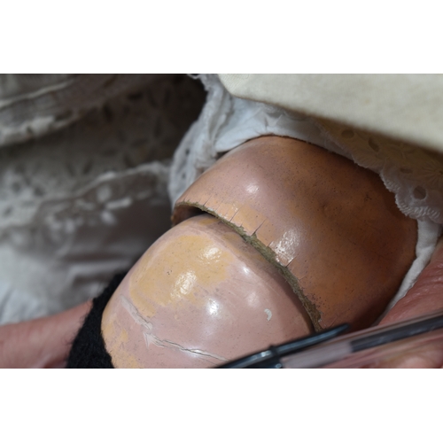 90 - A French Tete Jumeau Bte SGDG Depose bisque porcelain head companion doll, numbered 16 to the back o... 