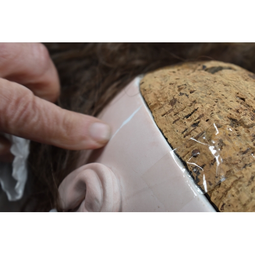 90 - A French Tete Jumeau Bte SGDG Depose bisque porcelain head companion doll, numbered 16 to the back o... 