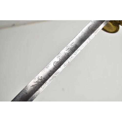 101 - A British Infantry Officers 1796 pattern sword made by Johann Justus Runkel, Solingen, the blade etc... 