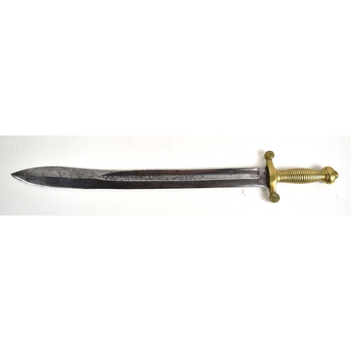 102 - A 19th century Imperial Russian 1838 pattern pioneer sawback sword, the cross guard stamped 1836, th... 