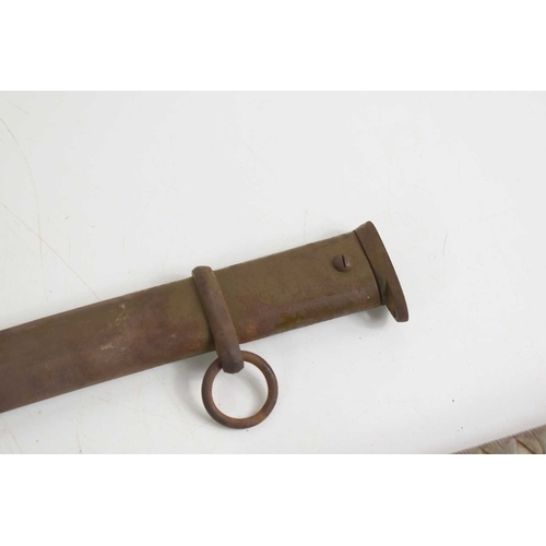 104 - A Japanese WWII NCO shin gunto sword, with brass shaped and pebbled tsuba above Kokura arsenal stamp... 