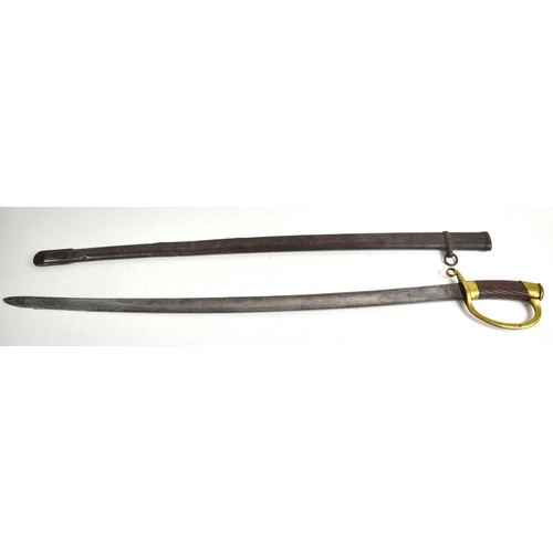 106 - An Imperial Russian Model 1881 Type Shashka troopers sword, with scabbard, blade length 78cm.