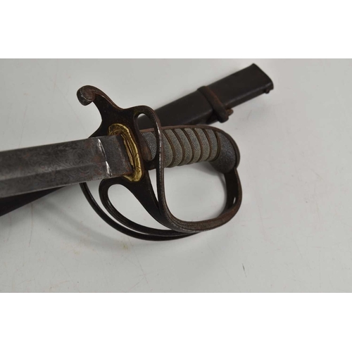 107 - A 19th century 1821 pattern light cavalry sword by Maynard & Harris, with fullered and etched blade ... 