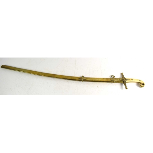 108 - A 19th century 1831 pattern officer's mameluke sword, etched with crossed sword and baton and foliat... 