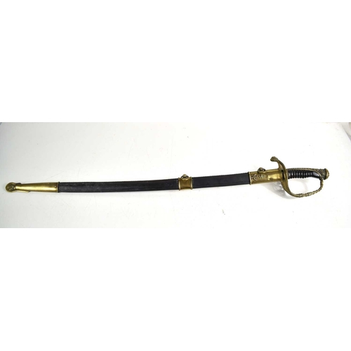 111 - A Victorian French M1854 naval officer's sword, made by Coulaux & Cie Klingenthal, inspection marks ... 