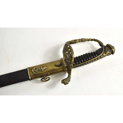 111 - A Victorian French M1854 naval officer's sword, made by Coulaux & Cie Klingenthal, inspection marks ... 