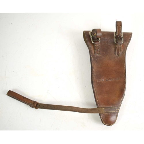 119 - A WWI era leather holster with Sam Browne fittings, the back stamped Lord Glentanar possibly for Geo... 