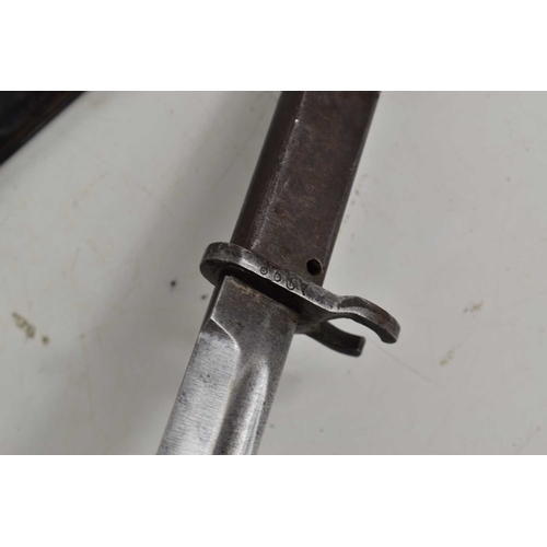 64 - A German WWI Ersatz EB34 bayonet for the Mauser Gewehr 98 rifle, with steel scabbard.