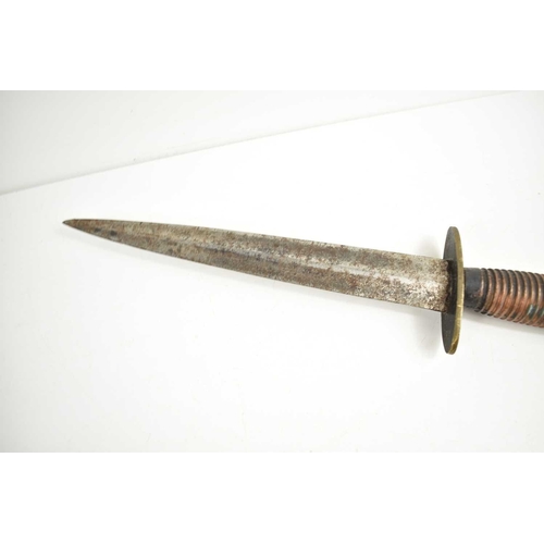 75 - A British Fairbairn Sykes pattern Commando fighting knife, by J Nowill & Sons of Sheffield, blade 17... 