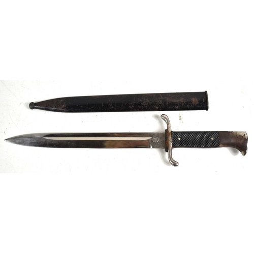 80 - A German Third Reich Fireman's Parade dagger by Geco, blade length 24.5cm with metal scabbard.